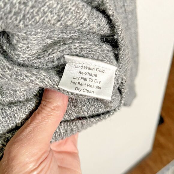 Joseph Abboud Sweater Mens XLarge Grey Wool Acrylic Shawl Collar Button Pullover - Picture 4 of 11